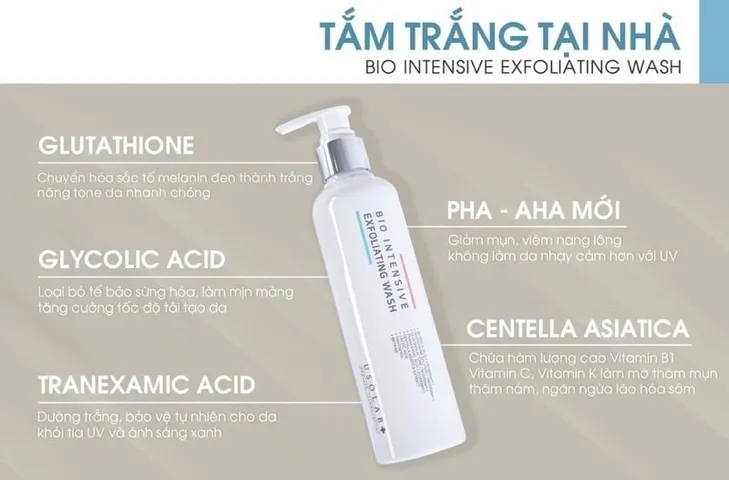 Sữa Tắm Truyền Trắng Usolab Bio - Exfoliating Wash Cho Da Mịn Màng, Tươi Sáng, Hỗ Trợ Làm Mờ Nếp Nhăn, Chống Oxy Hóa 250ml