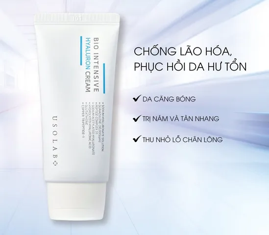 Kem Dưỡng Usolab Bio Intensive Hyaluron Cream 50ml - Cấp Nước và Làm Sáng Da, Dưỡng Ẩm Chuyên Sâu Cho Tất Cả Các Loại Da