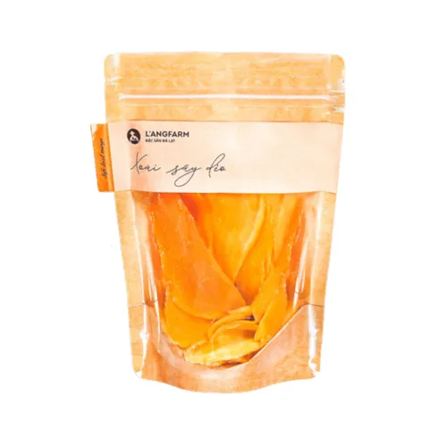 Xoài Sấy Dẻo L'angfarm - Snack Ngọt Thơm Ngon Trong Bao Bì Giấy Kraft, 225g, Dinh Dưỡng Tự Nhiên, Quà Tặng Tuyệt Vời