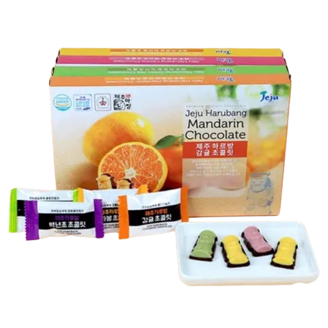 Kẹo Socola Jeju Harubang Hàn Quốc - Kẹo Socola Đắng Nhân Cam, Xương Rồng, Việt Quốc, Quýt Hallabong - Hương Vị Đặc Biệt Từ Trái Cây Tự Nhiên