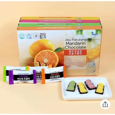 Kẹo Socola Jeju Harubang Hàn Quốc - Kẹo Socola Đắng Nhân Cam, Xương Rồng, Việt Quốc, Quýt Hallabong - Hương Vị Đặc Biệt Từ Trái Cây Tự Nhiên