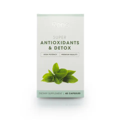Viên uống thanh lọc cơ thể Rene Super Antioxidants & Detox - Hỗ trợ giảm cân, trẻ hóa da, lọ 40 viên, tăng cường sức khỏe và năng lượng