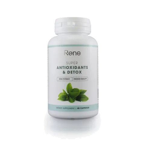 Viên uống thanh lọc cơ thể Rene Super Antioxidants & Detox - Hỗ trợ giảm cân, trẻ hóa da, lọ 40 viên, tăng cường sức khỏe và năng lượng