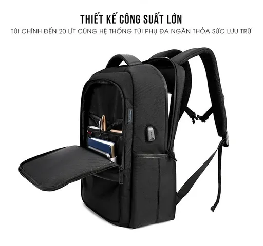 Balo Du Lịch Arctic Hunter B00120 Chống Nước Có Cổng USB - Balo Đa Năng Tiện Lợi Cho Học Sinh và Dân Văn Phòng