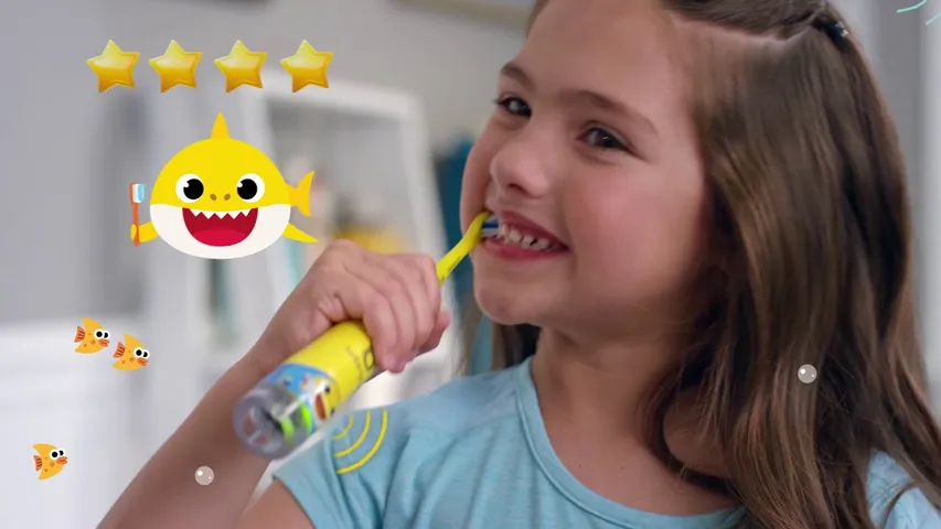 Bàn Chải Đánh Răng Thông Minh Brite Brush Baby Shark Cho Bé - Nghe Nhạc Vui Nhộn Khi Đánh Răng, Thiết Kế Đáng Yêu từ Pinkfong
