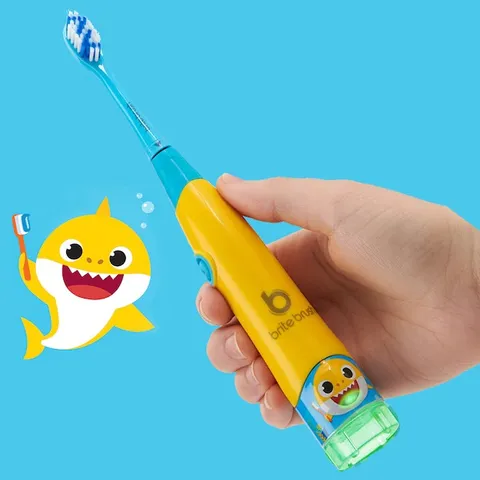 Bàn Chải Đánh Răng Thông Minh Brite Brush Baby Shark Cho Bé - Nghe Nhạc Vui Nhộn Khi Đánh Răng, Thiết Kế Đáng Yêu từ Pinkfong