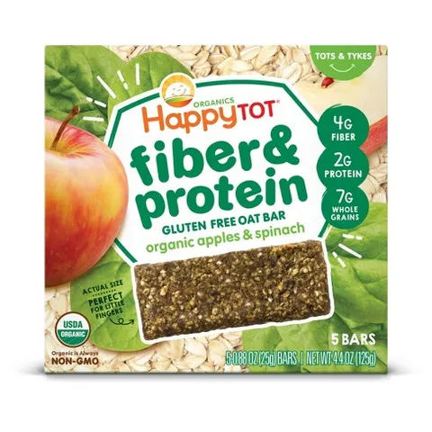 Bánh Ngũ Cốc Hữu Cơ Happy Tot - Thanh Bổ Sung Chất Xơ & Protein Từ Yến Mạch - Thực Phẩm Dinh Dưỡng Cho Bé 125g