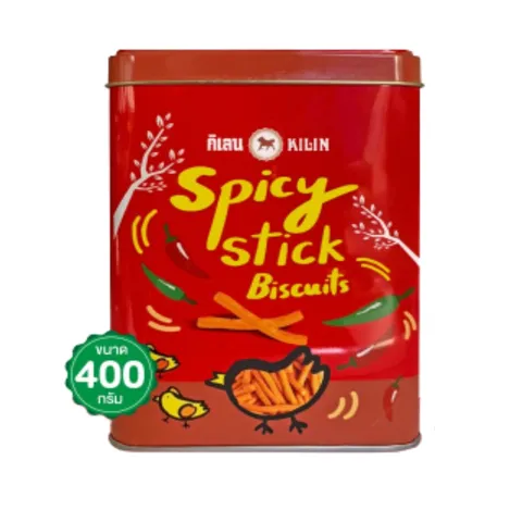 Bánh Que Cay Kilin Spicy Stick Biscuits Thái Lan Hộp Thiếc - Món Ăn Vặt Siêu Cay Thích Hợp Nhâm Nhi Khi Xem Phim, Uống Bia