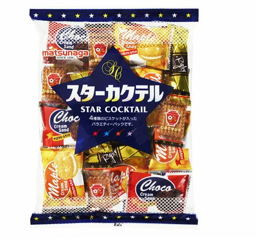 Bánh Quy Hỗn Hợp Matsunaga Star Cocktail - 4 Hương Vị Ngọt Ngào, Giòn Tan - Đặc Sản Bánh Kẹo Nhật Bản Ngon Khó Cưỡng