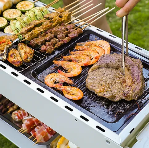 Bếp Nướng Than Hoa BBQ Ngoài Trời Gấp Gọn - Dễ Dàng Mang Theo & Phù Hợp Cho Cắm Trại, Tiệc Tùng, Kích Thước 30x65cm