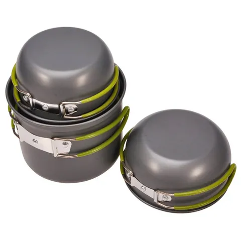 Bộ 4 Nồi Tay Cầm Xếp Gọn Chống Dính - Hợp Kim Nhôm Bền Đẹp, Tiện Lợi Cho Gia Đình 2-4 Người, Phù Hợp Với Dã Ngoại
