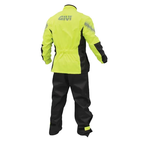 Bộ Áo Mưa Cao Cấp Givi PRS04 Vàng Neon với Dây Phản Quang - Chống Thấm, Thoáng Khí cho Du Lịch và Thể Thao