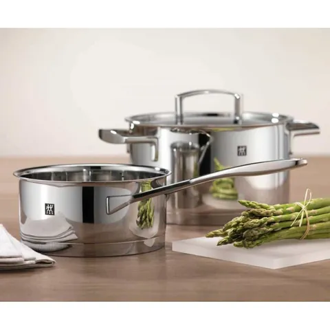 Bộ Nồi 5 Món Zwilling Quadro 65060-000 Cao Cấp - Thép Không Gỉ 18/10, Nắp Kính, An Toàn cho Mọi Loại Bếp