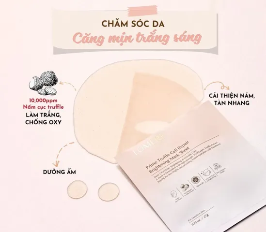 Bộ Dưỡng Trắng Da Lomere 5 Món - Sữa Rửa Mặt, Nước Cân Bằng, Tinh Chất, Kem Dưỡng, Mặt Nạ - Cấp Ẩm, Mờ Nám, Phục Hồi Da Tươi Sáng