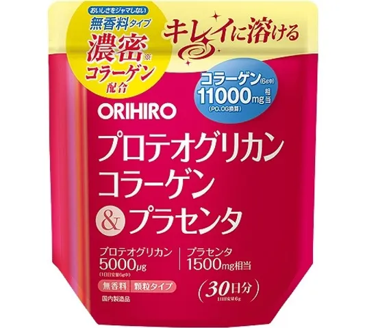 Bột Collagen Proteoglycan Nhau Thai Heo Orihiro 11000mg - Giúp Da Căng Mịn, Trẻ Hóa & Hỗ Trợ Tóc Khỏe Mạnh