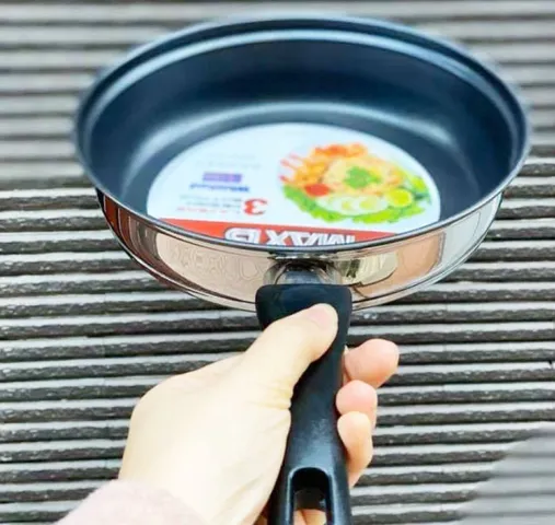 Chảo Inox Chống Dính Elmich MaxB EL-3765 16cm - Thiết Kế Sang Trọng, Đáy 3 Lớp, Phù Hợp Tất Cả Các Loại Bếp