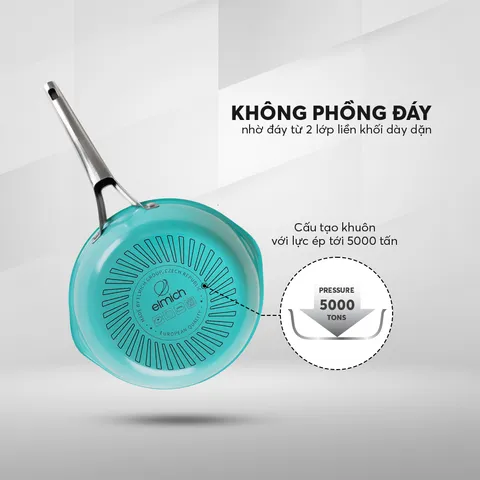 Chảo Inox Elmich Hera EL-8105 chống dính 20cm - Thiết kế hiện đại, lòng sâu, dùng cho mọi loại bếp, sang trọng và chống xước tối ưu