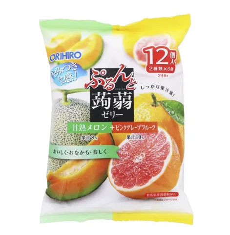 Combo 2 Gói Thạch Mềm Trái Cây Orihiro Vị Dưa Lưới & Bưởi Hồng - Ngon Miệng, Giàu Chất Xơ, Thích Hợp Cho Trẻ Em Và Người Lớn