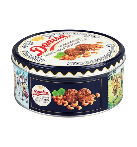Combo 2 Hộp Bánh Danisa Hạt Điều Hộp Thiếc - Bánh Quy Giòn Ngon Hương Vị Hạt Điều và Socola - Quà Tặng Lễ Tết Sang Trọng