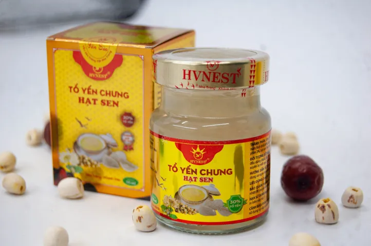 Combo 6 Hũ Tổ Yến Chưng Hạt Sen HVNEST - Bồi Bổ Sức Khỏe & Hỗ Trợ Giấc Ngủ - Yến Sào Nguyên Chất Không Chất Bảo Quản