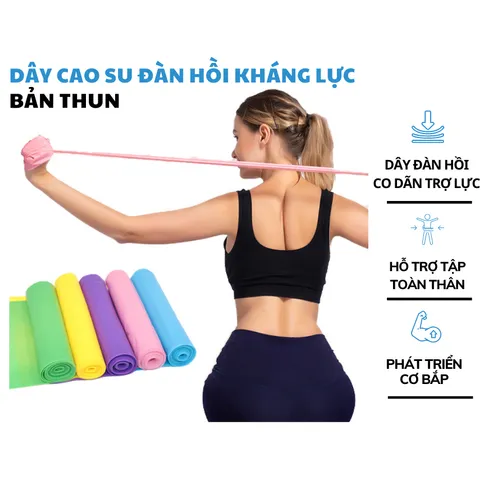 Dây Flexband Kháng Lực Justfit 1.5m - Dụng Cụ Tập Thể Dục Tại Nhà, Tập Yoga và Phục Hồi Chức Năng