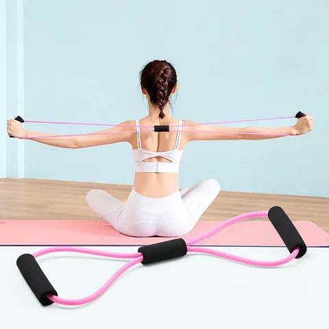 Dây kháng lực số 8 Justfit cho tập gym, yoga tại nhà - Dụng cụ thể thao dễ sử dụng, tay cầm êm ái, hỗ trợ giảm mỡ bụng hiệu quả