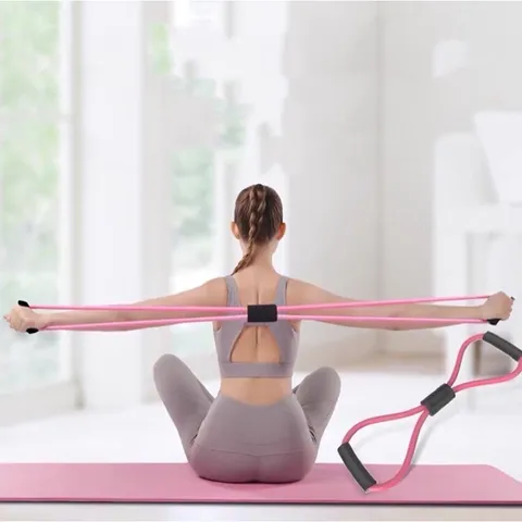 Dây kháng lực số 8 Justfit cho tập gym, yoga tại nhà - Dụng cụ thể thao dễ sử dụng, tay cầm êm ái, hỗ trợ giảm mỡ bụng hiệu quả