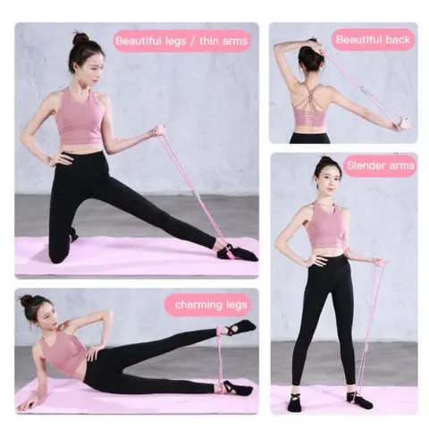 Dây kháng lực số 8 Justfit cho tập gym, yoga tại nhà - Dụng cụ thể thao dễ sử dụng, tay cầm êm ái, hỗ trợ giảm mỡ bụng hiệu quả