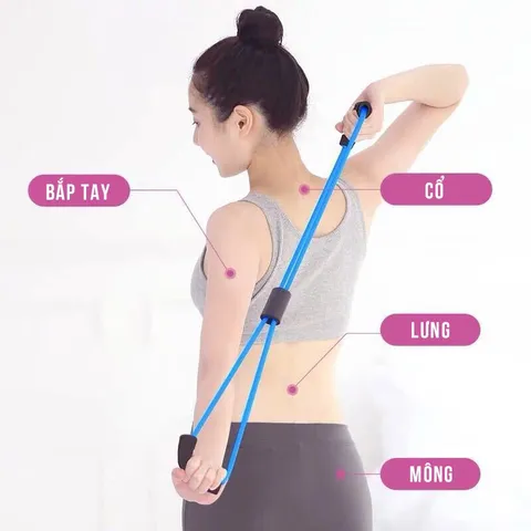 Dây kháng lực số 8 Justfit cho tập gym, yoga tại nhà - Dụng cụ thể thao dễ sử dụng, tay cầm êm ái, hỗ trợ giảm mỡ bụng hiệu quả