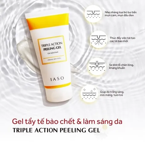Gel Tẩy Da Chết Iaso Triple Action Peeling 150g - Giúp Làm Sáng Da, Loại Bỏ Mụn Cám, Dưỡng Ẩm Cho Mọi Loại Da
