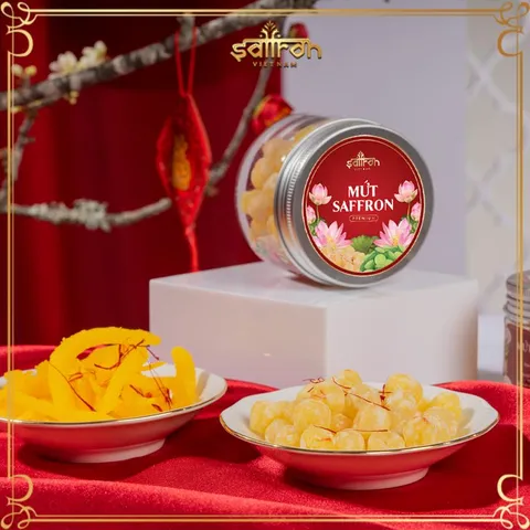 Hộp Quà Tết Mộc Hương Sơn QT1.06 - Mứt Thượng Hạng Mix Saffron Độc Quyền - Quà Tặng Ý Nghĩa Cho Ngày Tết