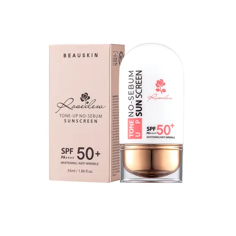 Kem Chống Nắng Beauskin Rosedew Toneup No Sebum SPF 50+/PA++++ - Không Dầu, Thẩm Thấu Nhanh, Hỗ Trợ Giảm Nám, Chống Nước, Dành Cho Mọi Loại Da