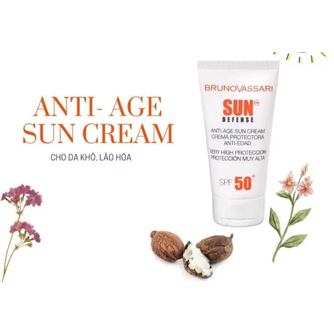 Kem Chống Nắng Bruno Vassari Sun Defense Anti-Age SPF50 - Bảo Vệ Da Tối Ưu, Giữ Ẩm, Ngăn Ngừa Lão Hóa, 50ml