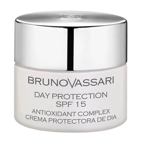 Kem Dưỡng Trắng Da Bruno Vassari Day Protection SPF15 - Bảo Vệ Da Khỏi Tia UV, Ngăn Đốm Nâu, Cấp Ẩm, Hũ 50ml
