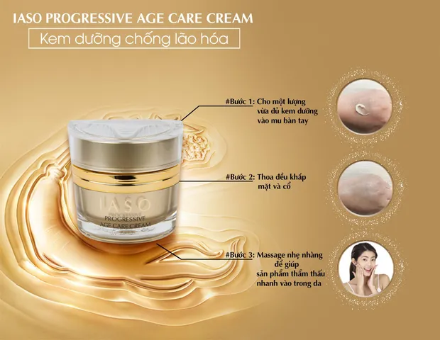 Kem Dưỡng Trẻ Hóa Da IASO Progressive Age Care Cream - Giảm Nếp Nhăn, Căng Mịn, Dành Cho Da Lão Hóa, 45g
