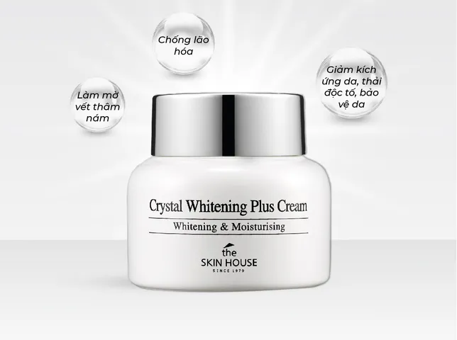 Kem Dưỡng Trắng Da The Skin House Crystal Whitening Plus Cream 50ml - Hỗ Trợ Mờ Nám, Dưỡng Ẩm, Làm Sáng Da Tối Ưu