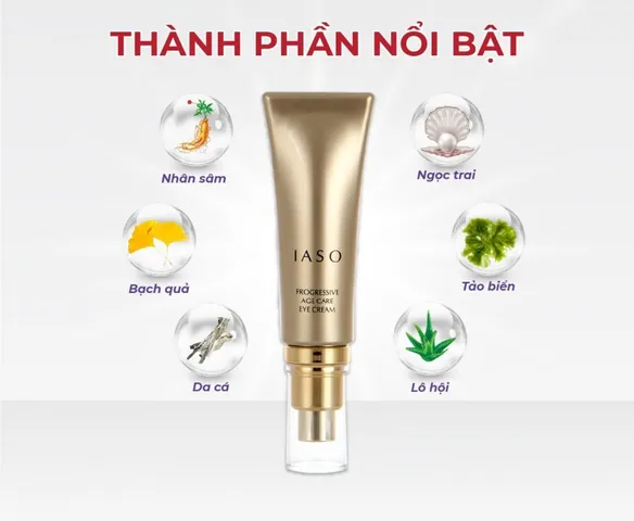 Kem Dưỡng Mắt IASO Progressive Age Care - Hỗ Trợ Trẻ Hóa Da, Mờ Quầng Thâm, Bọng Mắt và Nếp Nhăn - 30ml