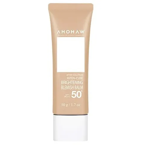 Kem nền Ahohaw Inten-Cure Brightening Blemish SPF 50 PA+++ - Che khuyết điểm, làm sáng da tự nhiên, kem trang điểm chống nắng, 50g