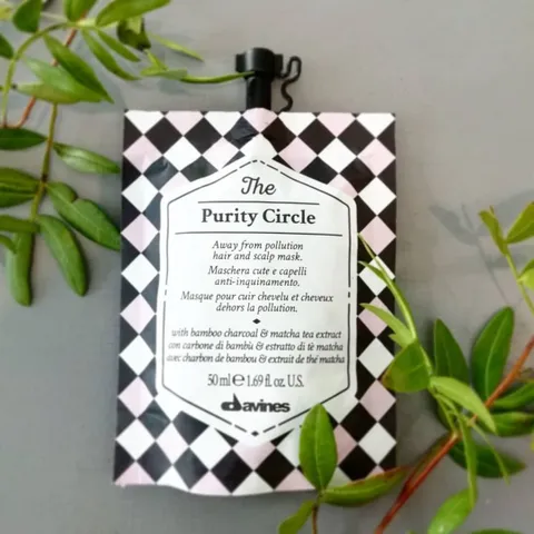 Kem ủ tóc thải độc Davines The Purity Circle - Giúp tóc sạch và khỏe mạnh, chống gốc tự do, chiết xuất trà Matcha, 50ml