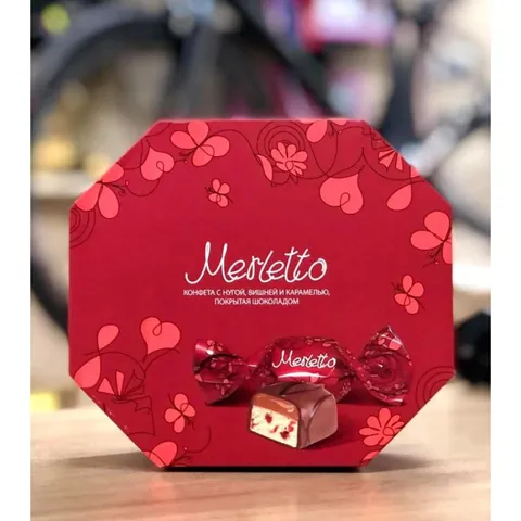Kẹo Socola Vị Anh Đào Merletto Nga - Hương Vị Độc Đáo Caramel Sang Trọng, Quà Tết Ý Nghĩa 150g
