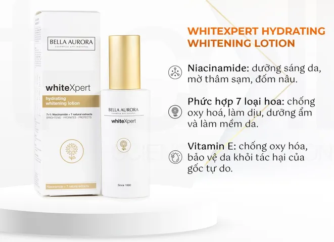 Lotion Bella Aurora WhiteXpert 100ml - Dưỡng ẩm và Làm sáng da hiệu quả, Chiết xuất tự nhiên, Phù hợp mọi loại da