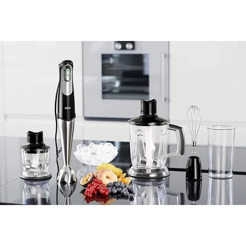 Máy Xay Cầm Tay Braun MQ7045X Đa Năng - Công Suất 1000W, Thiết Kế Hiện Đại, Chất Liệu Inox, Dùng Cho Mọi Loại Thực Phẩm