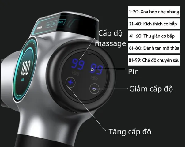 Máy Massage Cầm Tay Jiashi SMS01 - 99 Cấp Độ Massage Chuyên Sâu, Thiết Kế Nhỏ Gọn, Thư Giãn Toàn Thân, 8 Đầu Massage Chất Lượng Cao