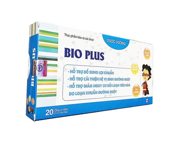 Men Tiêu Hóa Bio Plus Dược Vương - Hỗ Trợ Bổ Sung Lợi Khuẩn, Cân Bằng Hệ Vi Sinh Đường Ruột, Dạng Ống Siro Cho Người Lớn Và Trẻ Nhỏ 20 Ống