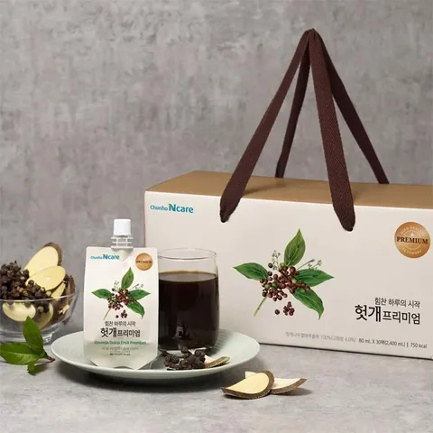 Nước Hồng Sâm Nho Khô Chunho Ncare - Giải Độc Gan, Thanh Lọc Cơ Thể, Hương Vị Ngọt Dịu, Hộp 30 Gói 80ml