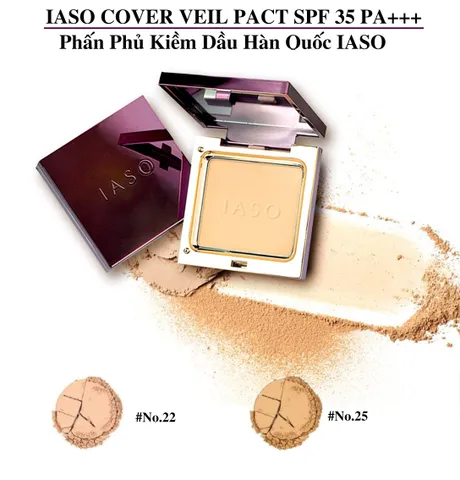 Phấn Phủ Siêu Mịn IASO Cover Veil Pact SPF35/PA+++ - Che Khuyết Điểm Hoàn Hảo, Duy Trì Lớp Nền Mịn Màng Suốt Ngày