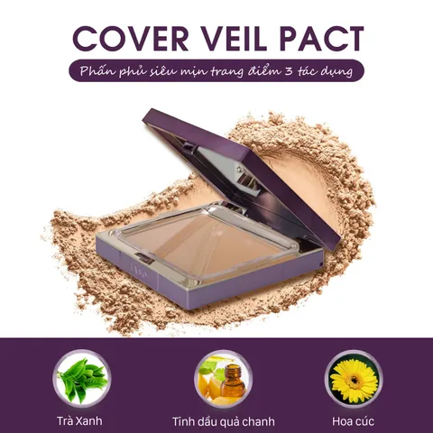 Phấn Phủ Siêu Mịn IASO Cover Veil Pact SPF35/PA+++ - Che Khuyết Điểm Hoàn Hảo, Duy Trì Lớp Nền Mịn Màng Suốt Ngày
