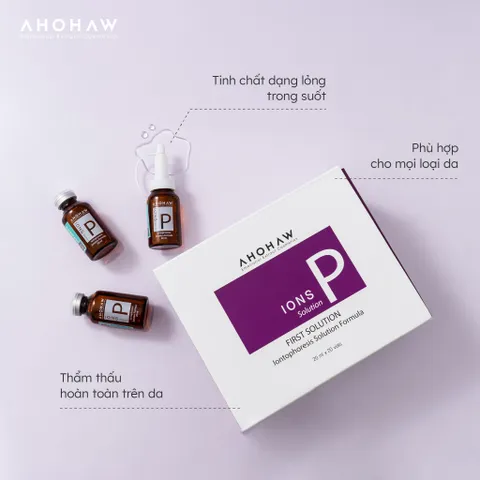 Serum Cấp Ẩm Ahohaw Ions P Solution Hàn Quốc - Giúp Da Căng Mịn, Ngăn Nếp Nhăn, Phục Hồi Tổn Thương, Tươi Trẻ Sức Sống