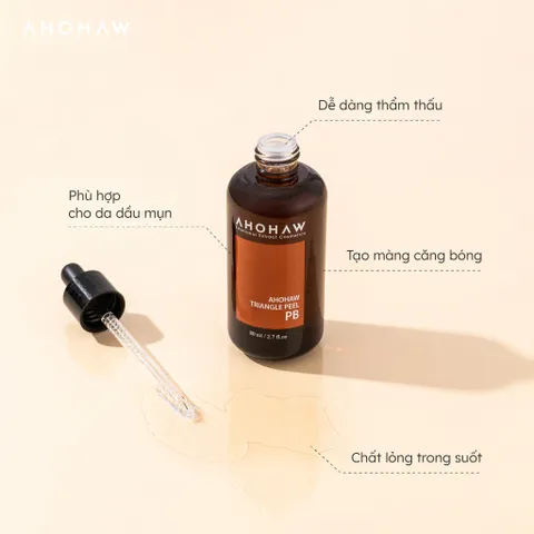 Serum Peel Da Dầu Mụn Ahohaw Triangle Peel PB - Giúp Làm Sạch Bã Nhờn, Ngăn Ngừa Mụn, Cải Thiện Da Dầu Mụn 80ml