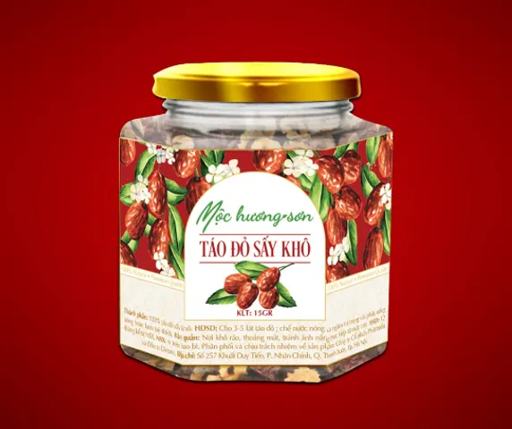 Hộp quà Tết Mộc Hương Sơn - Set mứt saffron và táo đỏ sấy cao cấp, món quà sang trọng cho người thân và bạn bè